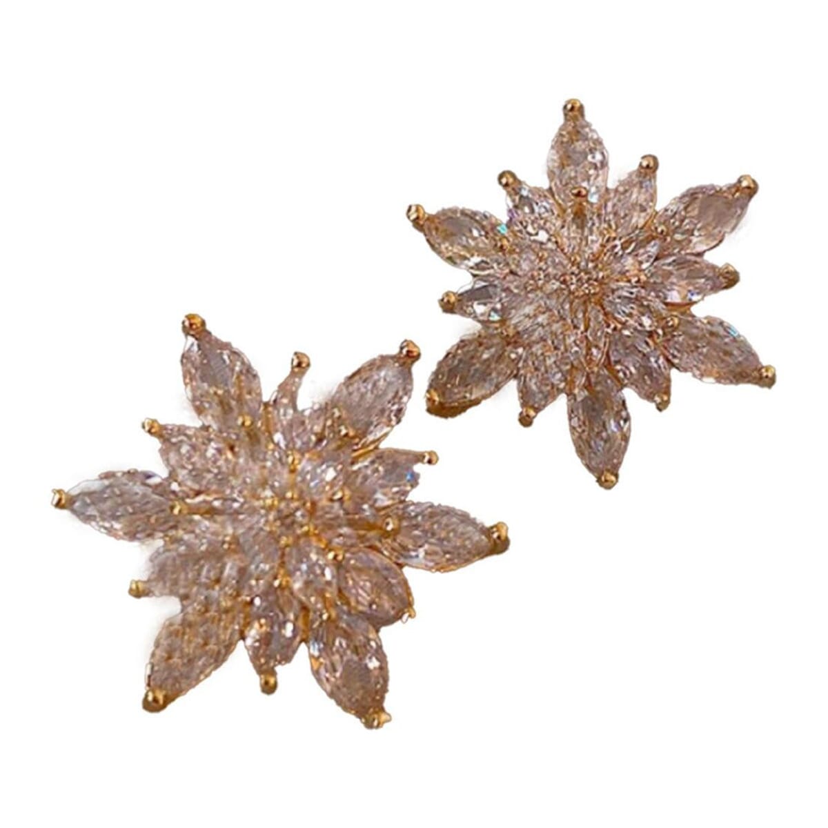 Enacolor Luxury Crystal Zircon Snowflake Earrings for Earings Girl New Ins