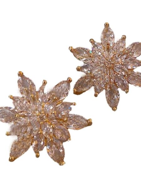 Enacolor Luxury Crystal Zircon Snowflake Earrings for Earings Girl New Ins