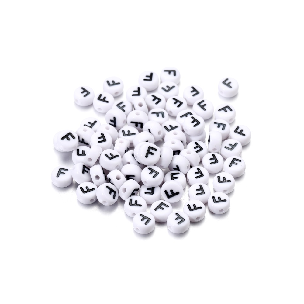 St.kunkka 100pcs/pack 7mm Acrylic Spacer Beads Letter Beads Alphabet Beads For Jewelry Making DIY Handmade Accessories