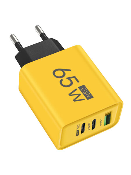 65W 3 Ports GaN USB PD Charger Fast Charging Type C Mobile Phone Adapter Quick Charger 3.0 For iPhone 15 Samsung Xiaomi Huawei