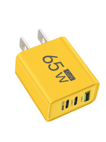 65W 3 Ports GaN USB PD Charger Fast Charging Type C Mobile Phone Adapter Quick Charger 3.0 For iPhone 15 Samsung Xiaomi Huawei