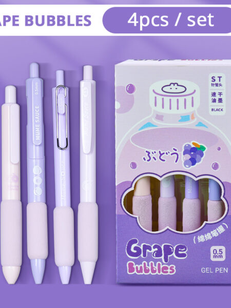 4pcs/Set 0.5mm ST Quick Dry Gel Pens Smooth Writing Retractable Ballpoint Pens Office Student School Stationery Supplies