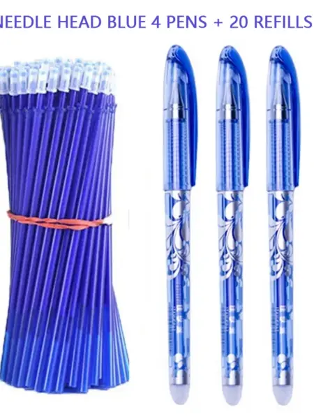 3-28Pcs Erasable Pen 0.5mm Refill Washable Handle Rod Blue/Black Ink Gel Pen for School Office Writing Supply Stationery