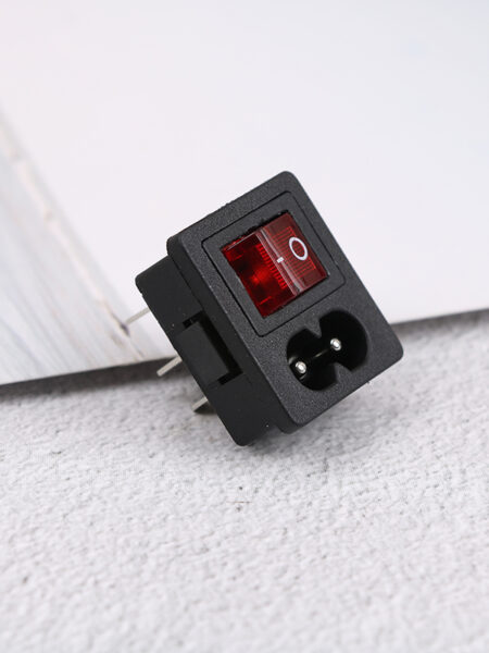 Red Rocker Switch Fused Inlet Power Socket Fuse Switch Connector Plug Connector 250V AC