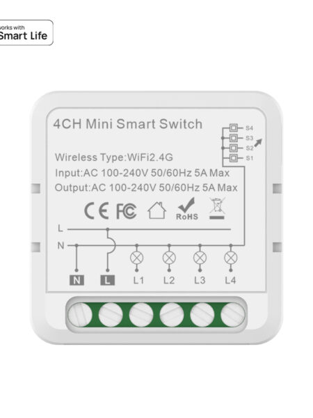 Tuya WIFI Smart Switch Module Smart Life 1/2/3/4 Gang 2 Way Control Switch Support Alexa Google Home Alice Voice Control Timeing
