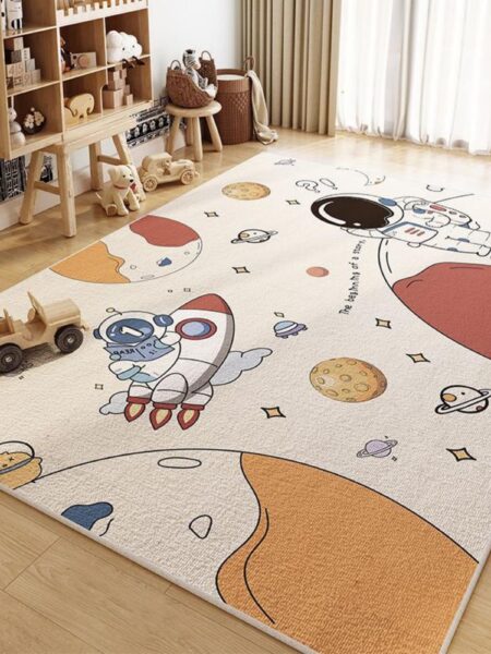 Cartoon Crystal Velvet Carpet Living Room Children's Crawling Mat Reading Area Baby Play Crawling Mat Bedroom Bed Rug