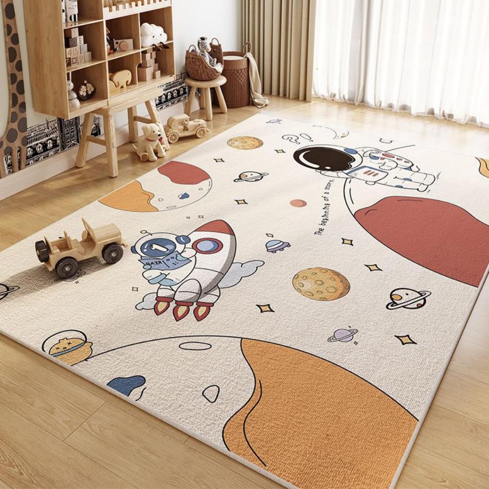 Cartoon Crystal Velvet Carpet Living Room Children's Crawling Mat Reading Area Baby Play Crawling Mat Bedroom Bed Rug