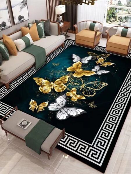 Chinese Style Living Room Carpet Coffee Table Floor Mat Anti-slip Home Decor Rug Study Bedroom Entrance Door Bedside bed blanket