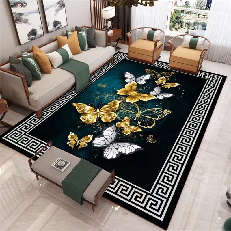 Chinese Style Living Room Carpet Coffee Table Floor Mat Anti-slip Home Decor Rug Study Bedroom Entrance Door Bedside bed blanket