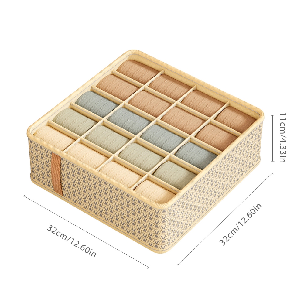 20 Grids Underwear Organizer Closet Storage Box Foldable Cabinets Drawer Divider Storage Boxes For Underpants Belts