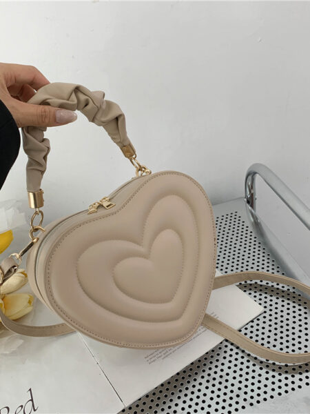 Fashion Love Heart Shape Shoulder Bag Small Handbags Designer Crossbody Bags For Women Solid Pu Leather Top Handle Bag