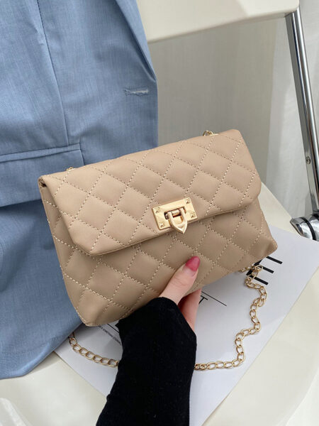 Women's Bag New Embroidered Lingge Small Square Bag Elegant and Personalized Shoulder Bag Crossbody Bag
