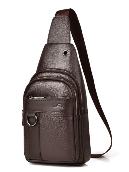 Luxury Brand Chest Pack Men Crossbody Bag PU Leather Chest Bag For Boy Travel Belt Sling Bag Black Brown Messenger Bag Male