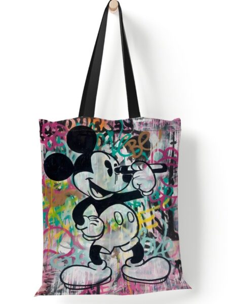 Disney New Canvas Tote Bag Mickey Mouse Printed Canvas Bag Harajuku Shoulder Bag Handbag Canvas
