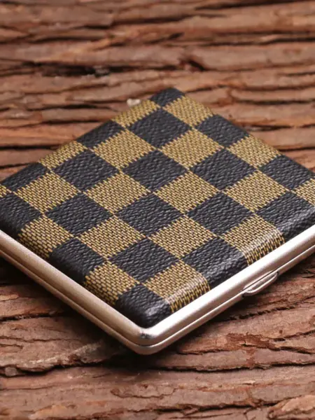 Men's Gift High-end 20 Cigar Box Leather Metal Cigarette Storage Box Travel Outdoor Smoking Tool Lighter Accessories