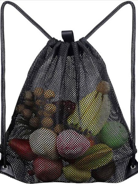 Portable supermarket Shopping Drawstring Bag Beach Clothing Mesh Storage Bag Sports Fitness Dirty Clothes Drawstring Backpack