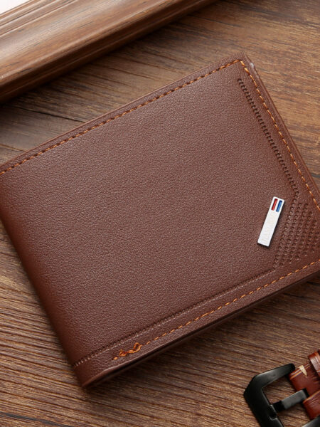 Men's Wallet Short Wallet Youth Fashion Thin Multi Card Large Capacity Horizontal Business Soft Leather Wallet for Men