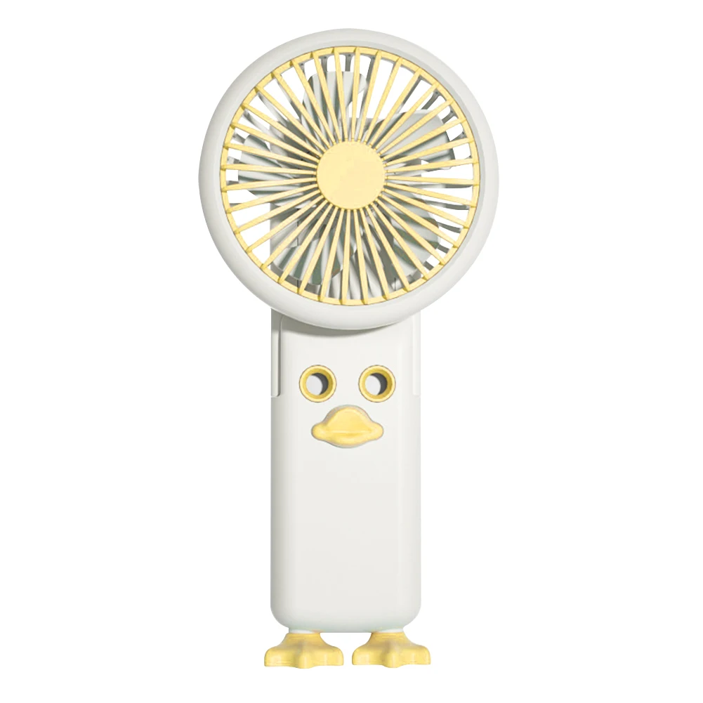 USB Charging Small Personal Fan 3 Speed Portable Handheld Mist Fan Foldable Desktop Fan Cute Duck Low Noise for Outdoor Travel