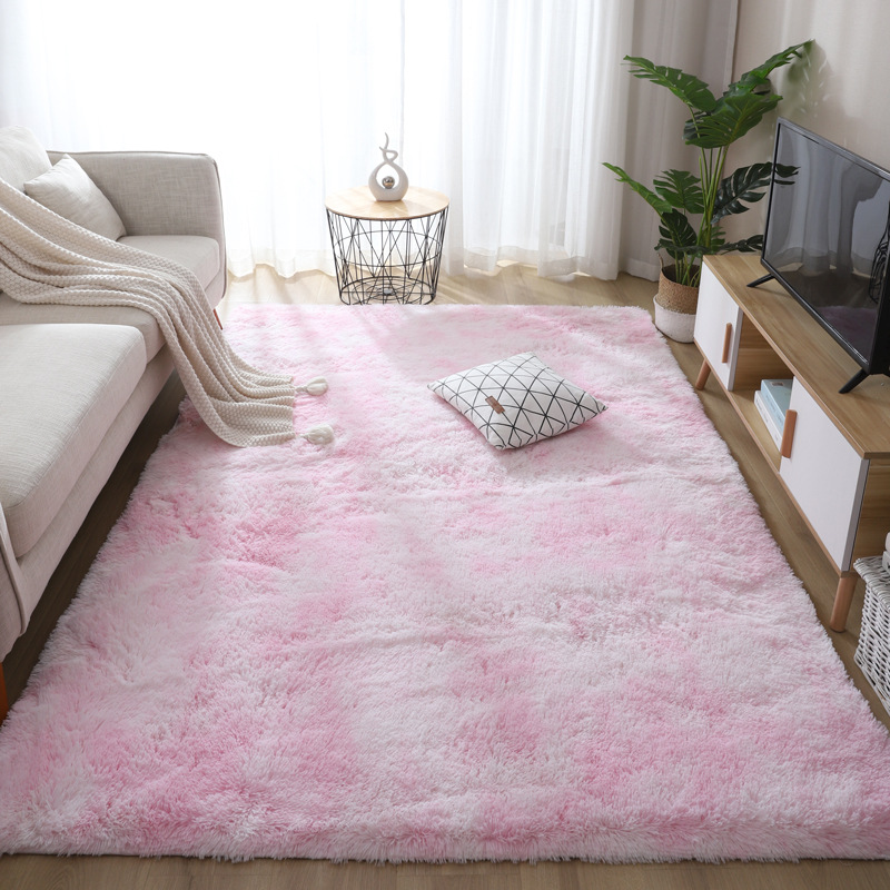 Tie-dye Printed Carpet Manufacturers Wholesale tie-dye Gradual Color Silk Wool Living Room Sofa Carpet Bedroom Bed Plush Blanket