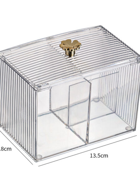 Transparent Acrylic Cotton Swab Storage Box Desktop Dust-Proof Makeup Removal Cotton Lipstick Cosmetics Storage Organization