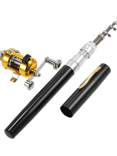 Fishing Rod Reel Combo Kit Set Mini Telescopic Portable Pocket Pen Fishing Rod Pole + Reel Aluminum Alloy Fishing Accessories