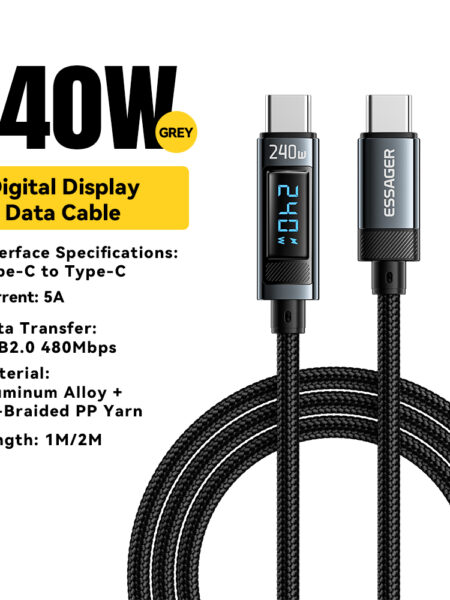 Essager 240W USB Type C To USB C Cable 100W PD 3.1 Fast Charging Charger Wire For iPhone 15 Pro max Macbook Pro Xiaomi Samsung