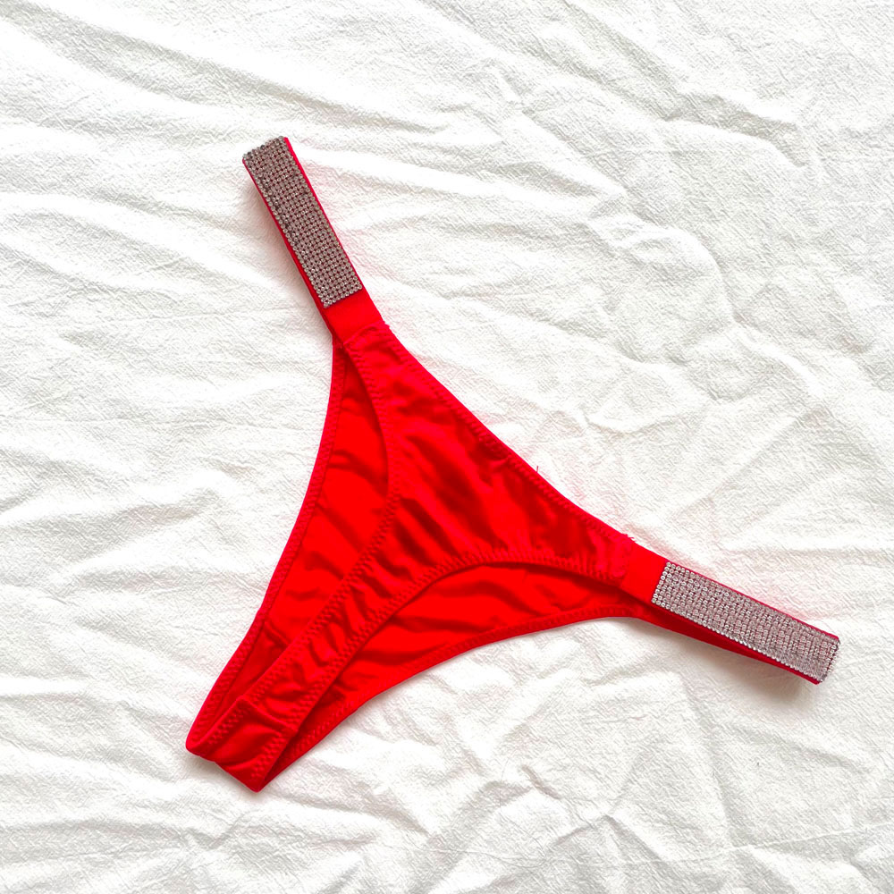 Pink Lingerie Sexy Lace Female Plus Size Thong Brand Underwear Low Rise Women Panties Bra Rhinestone Letter Comfort Briefs