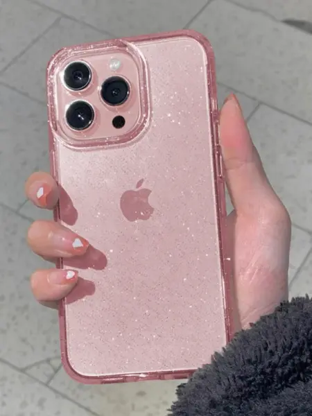 Pink Glitter Bling Clear Soft Case for IPhone 16 15 14 13 11 12 Pro Max Mini Plus X XS XR 15Pro 16Pro I Phone Women Fundas Cover