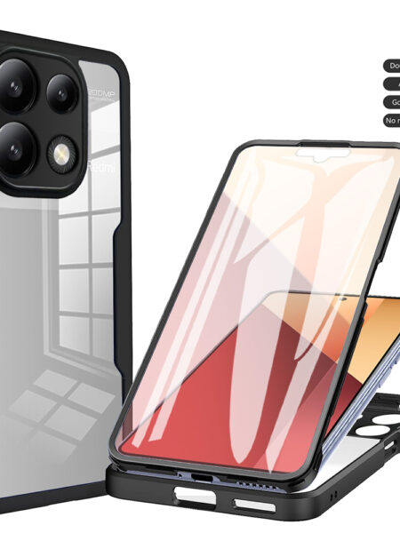 360 Full Body Screen Protector Transparent Case for Redmi 13C 12C Redmi Note 13 Pro Plus 12 11 10 Cover Case Back