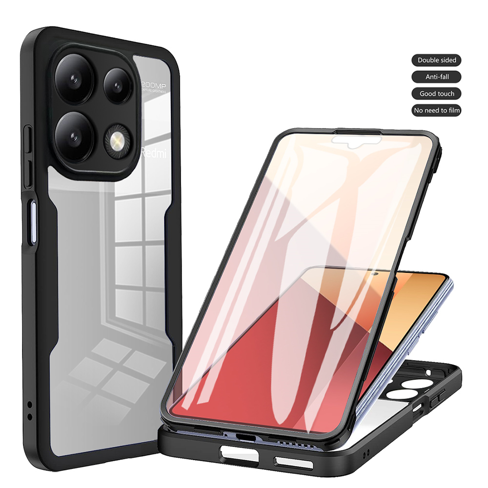 360 Full Body Screen Protector Transparent Case for Redmi 13C 12C Redmi Note 13 Pro Plus 12 11 10 Cover Case Back