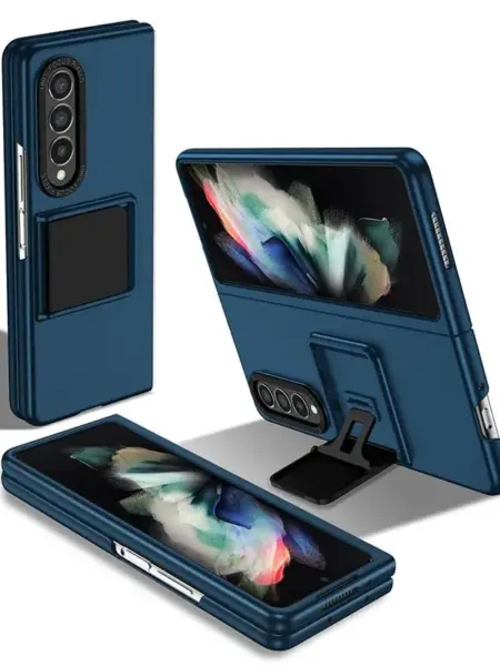 Dull Polish Case For Samsung Galaxy Z Fold 5 4 3 5G Fashion Stereoscopic Holder PC Cover Anti-knock Cases for Fold5 Fold4 Fold3