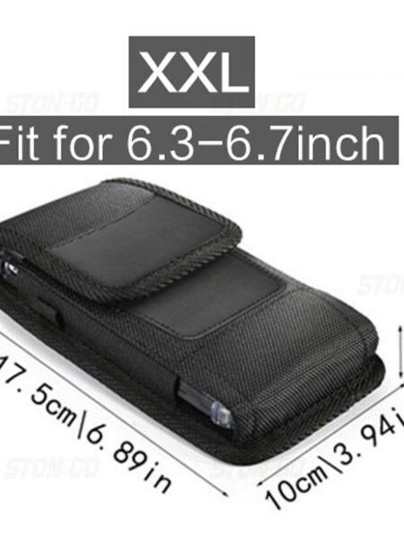 Vertical Nylon Cell Phone Belt Clip Holster Pouch Buckle Wallet Card Holder Case Cover For 4.0inch-6.7inch Phone iphone Samsung