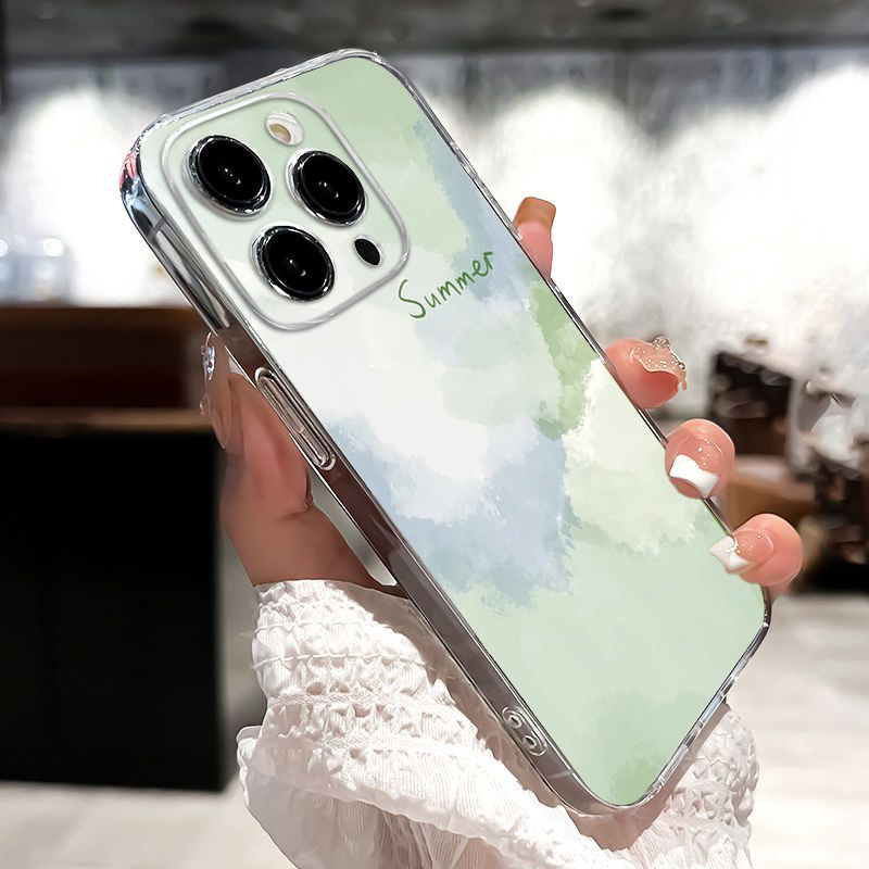 Summer Shockproof Transparent funny Phone Case for iPhone 15 14 13 12 11 Pro Max X XR XS Max 15 7 8 Plus SE 2020 Soft Cover