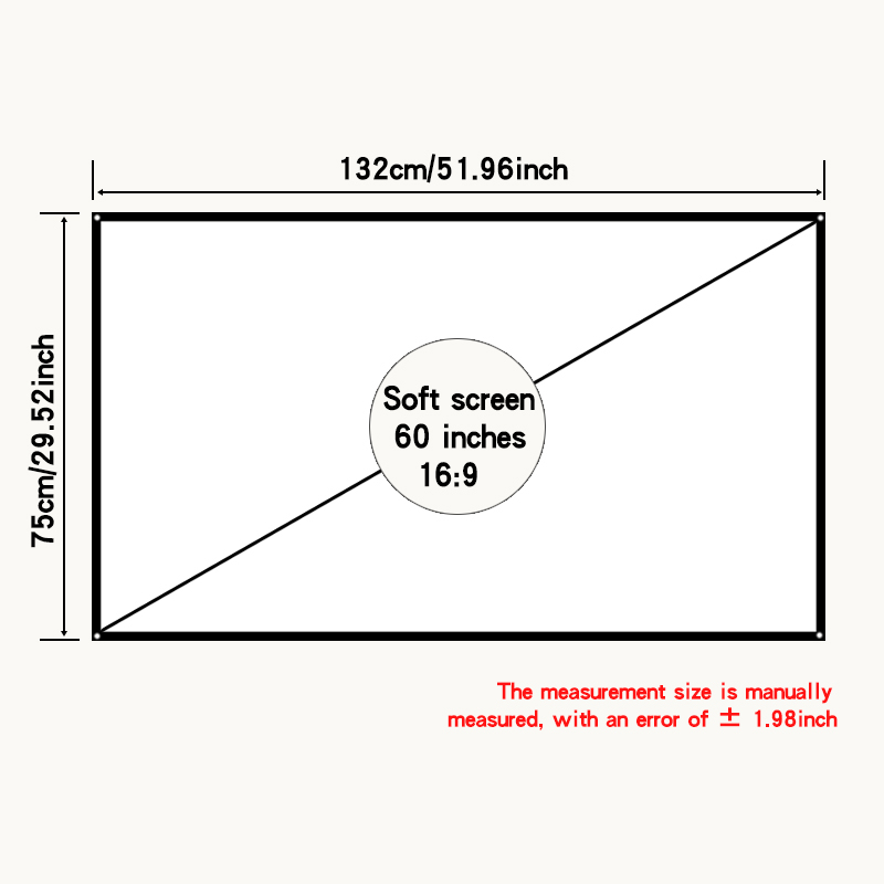 Projector Screen 16:9 Metal Anti Light Curtain Reflective Fabric Cloth For YG300 XGIMI H3 HALO Mogo Xiaomi DLP Projector