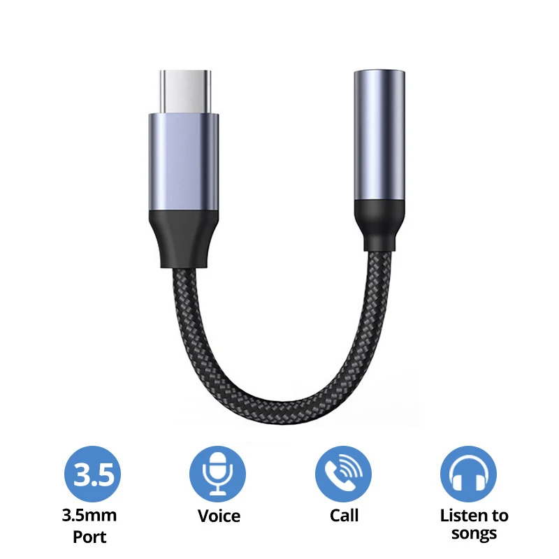 USB Type C to 3.5mm Aux Earphone Jack Digital Audio Adapter Converter Cable for Samsung Xiaomi Redmi Poco Pixel Huawei LG 3 5 mm