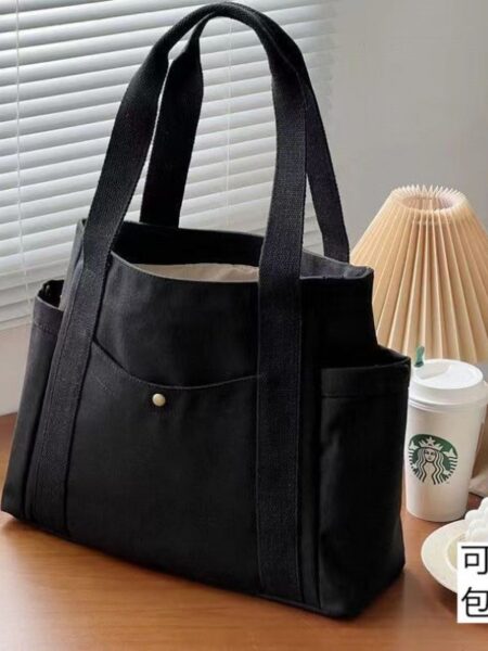 Large Capacity Canvas Solid Letter Tote Bag Versatile Handbag for Commuter Work Student Class Underarm Women's Bag shopping bag