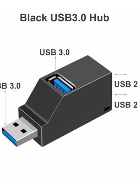 USB 3.0 HUB Adapter Extender Mini Splitter Box 1 to 3 Ports High Speed USB 2.0 For PC Laptop U Disk Card Reader