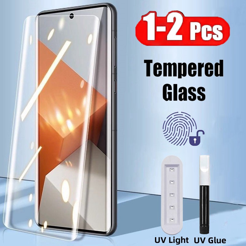 1-2PCS Curved UV Tempered Glass For Redmi Note 13 Pro Plus Full Glue Screen Protector Xiaomi 13Ultra 14Pro Xiaomi 14 Ultra Glass