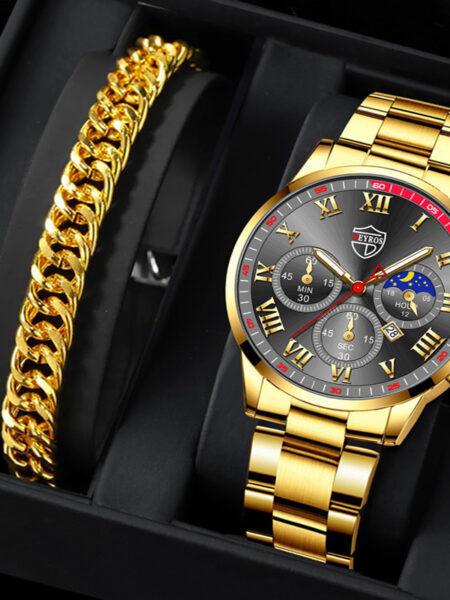 Fashion Mens Stainless Steel Watches Luxury Quartz Wristwatch Calendar Luminous Clock Men Business Casual Watch Reloj Hombre