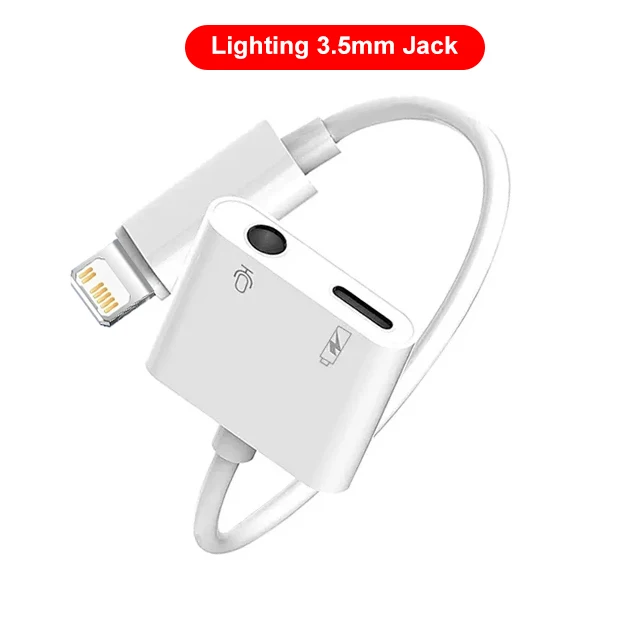 Audio Adapter For iPhone 14 13 12 11 Pro Max Aux Jack Headphone 3.5 mm To Headphone Jack Charger Splitter Converter Accessories