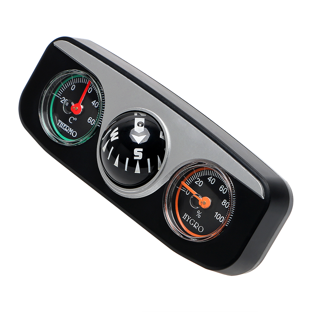 3 in 1 Guide Ball Interior Accessories For Auto Boat Vehicles Compass Thermometer Hygrometer Decoration Car Ornaments