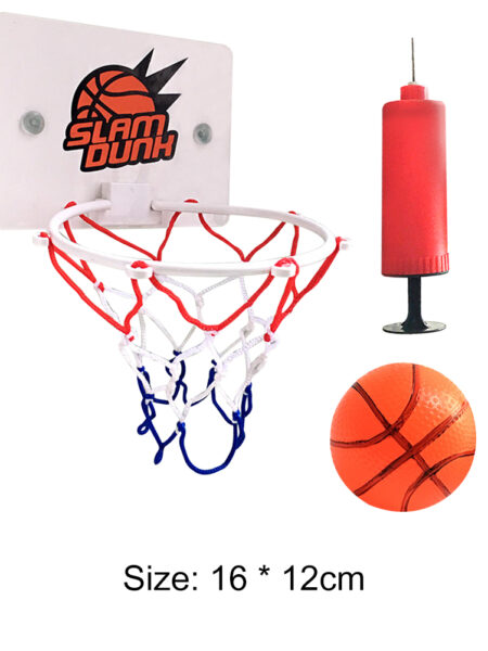 Mini Basketball Hoop Indoor Basketball Basket Kids Smooth Ball With Inflatable Pump Funny Game Toy Suction Cup Basketball Hoop