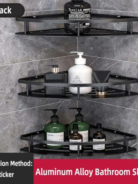 Bathroom Shelf Makeup Storage Organizer  Shampoo Rack Shower Shelf Bathroom Accessories No Drill Wall Shelf