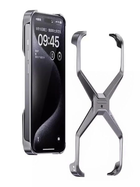 Luxury Metal Rimless Phone Case For iPhone 15 14 Pro Max Titanium Aluminum alloy Removable Heat Dissipation Shockproof Cover