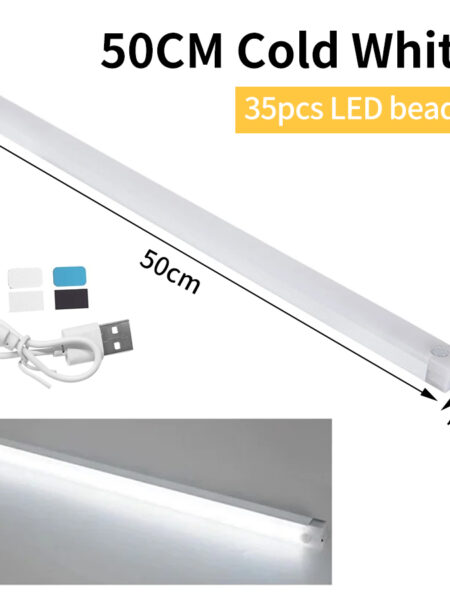 LED Bar Lights USB Rechargeable Motion Sensor Night Light Portable Induction Cabinet Light For Wardrobe Hallway Staircase