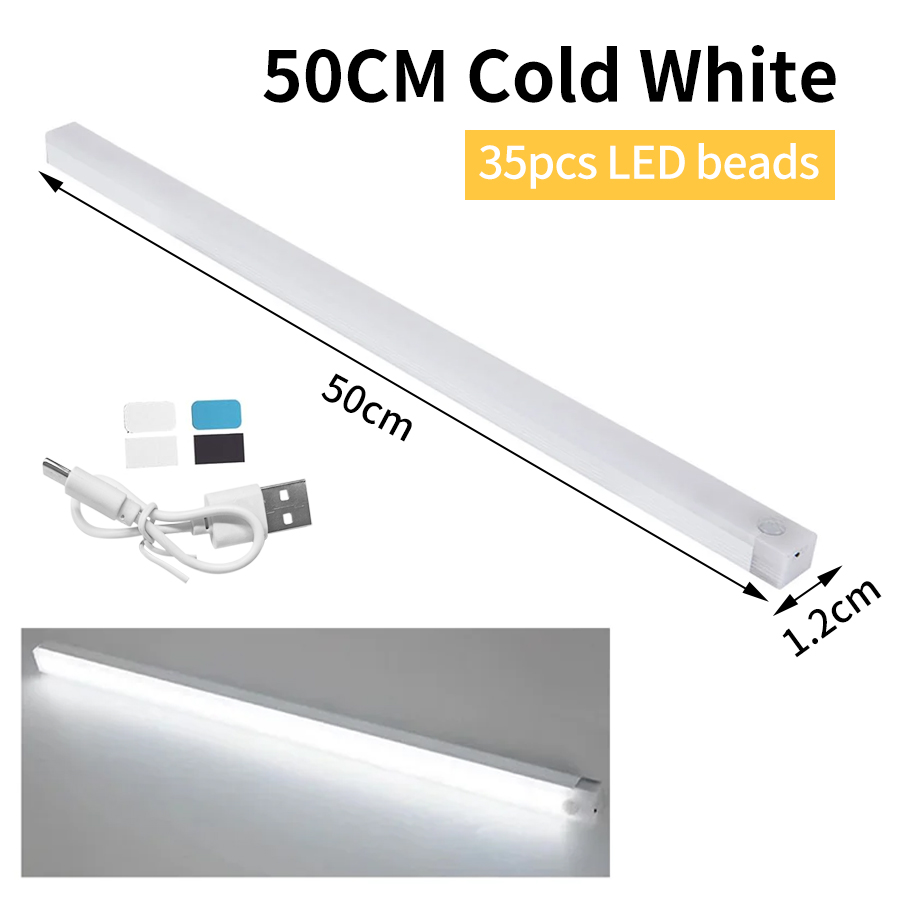 LED Bar Lights USB Rechargeable Motion Sensor Night Light Portable Induction Cabinet Light For Wardrobe Hallway Staircase