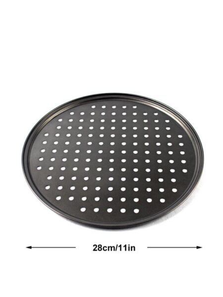 28/32cm Carbon Steel Perforated Pizza Pan Non Stick Ro UndOven Tray With Holes Cooking Plate Dishes Holder Baking Toosl
