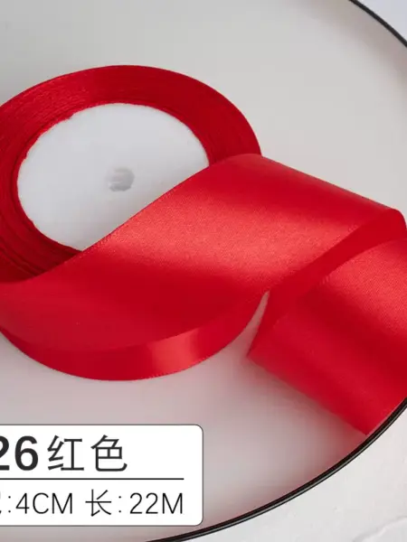 25yards/roll 4cm Satin Ribbon for Gift Wrapping Bows Making Floral Bouquets DIY Wreaths Sewing Projects Wedding Party Decor