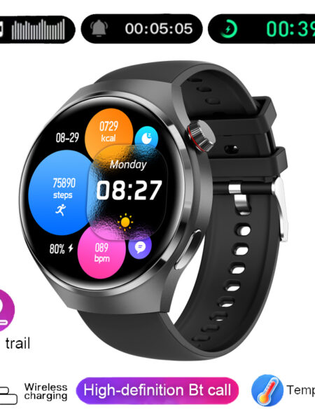 New For Huawei GT4 Pro Smart Watch Men AMOLED HD Screen Heart rate Bluetooth Call NFC Blood Sugar GPS Tracker Watch 4 Smartwatch