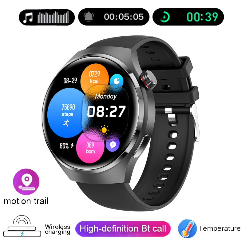 New For Huawei GT4 Pro Smart Watch Men AMOLED HD Screen Heart rate Bluetooth Call NFC Blood Sugar GPS Tracker Watch 4 Smartwatch